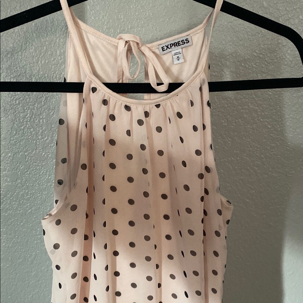 Express Cream Tie Front Sleeveless Tank Top